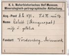 Etiketten zu Calcit (NHMW-MIN-Ab1172)